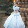 Robe de Princesse Fille Bleu Pas Cher